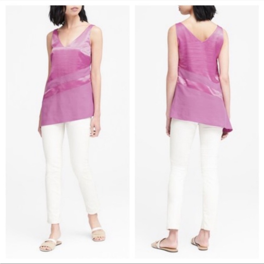 NEW BANANA REPUBLIC Womens Asymmetrical Sleeveless Blouse Shirt Cocoon XS